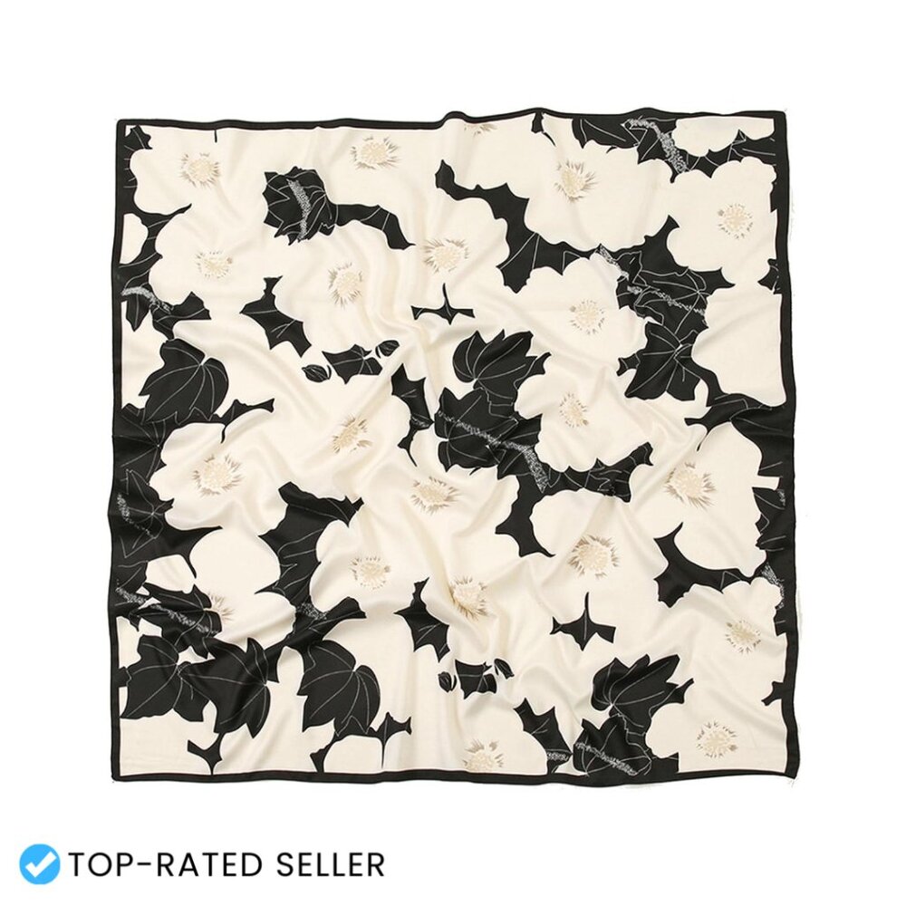 Large Square Satin Scarf Elegant Lightweight Multi-Purpose Head Wrap Accessory